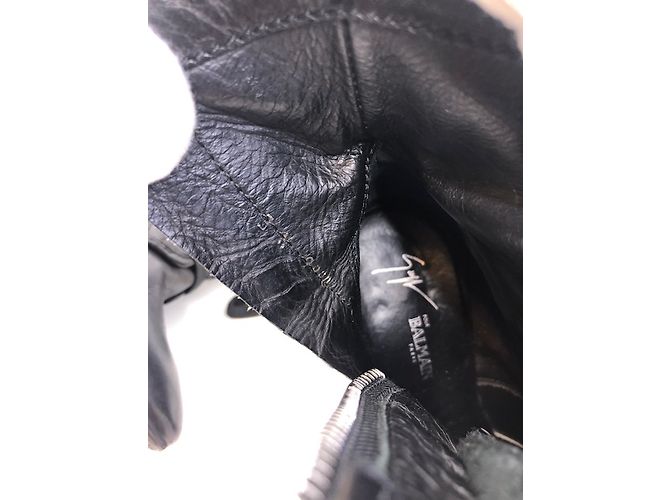 Stivaletti Balmain in pelle nera 37 Nero - vista 7