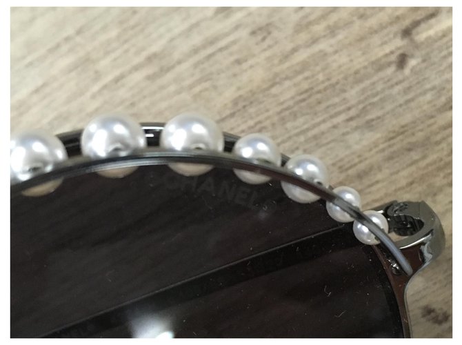 Chanel Occhiali da sole Nero Grigio - vista 5