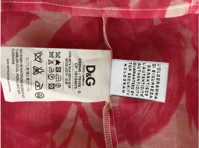 Camicetta D&G in seta rosa - vista 5