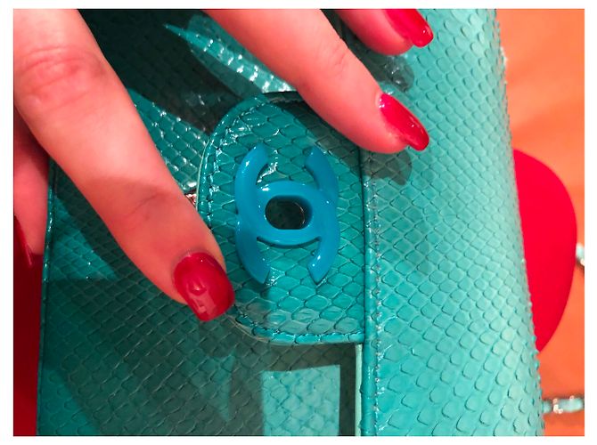 Chanel Bolsos de mano Turquesa - vista 8