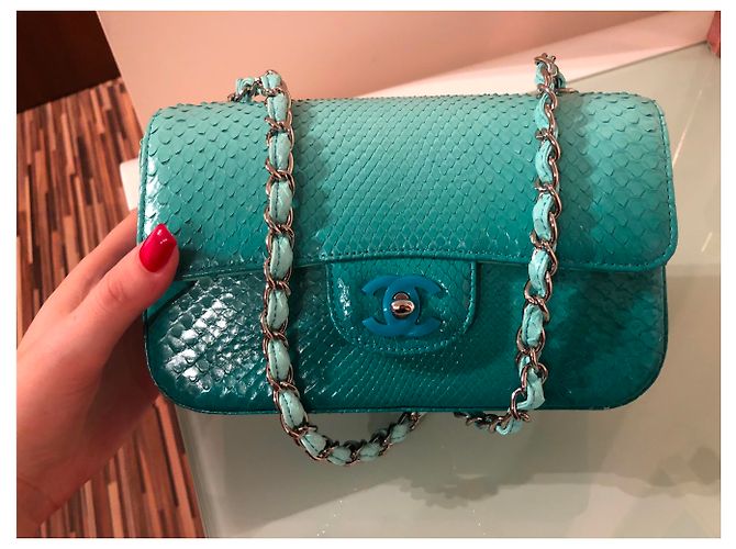 Chanel Bolsos de mano Turquesa - vista 9
