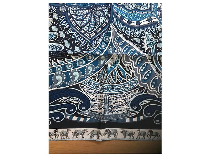 Hermès Hermes Square 90 Il giardino di Maharani Blu - vista 3