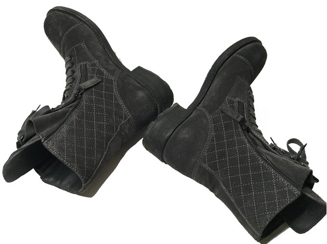 Chanel Schnürstiefel Grau - Ansicht 2