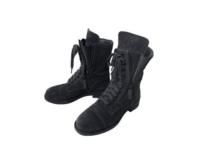 Chanel Schnürstiefel Grau - Ansicht 3
