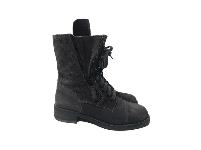 Chanel Schnürstiefel Grau - Ansicht 4