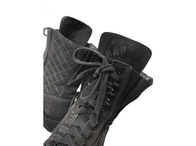 Chanel Schnürstiefel Grau - Ansicht 6