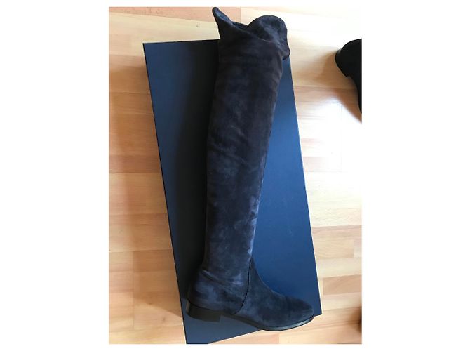 Sergio Rossi Wildleder Stiefel Anthrazitgrau - Ansicht 4