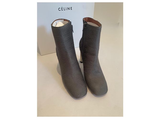 Botines Céline de Pony Hair Gris - vista 3