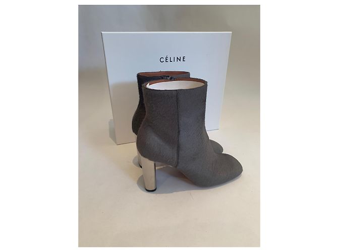 Botines Céline de Pony Hair Gris - vista 4