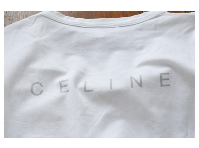 Camiseta Céline camiseta blanca Talla S SMALL Blanco - vista 3