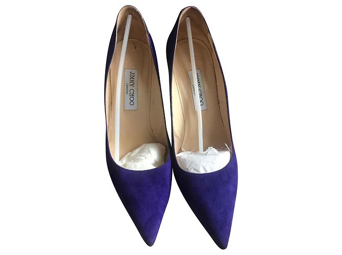 Jimmy Choo Abel Suede Courts Porpora - vista 2