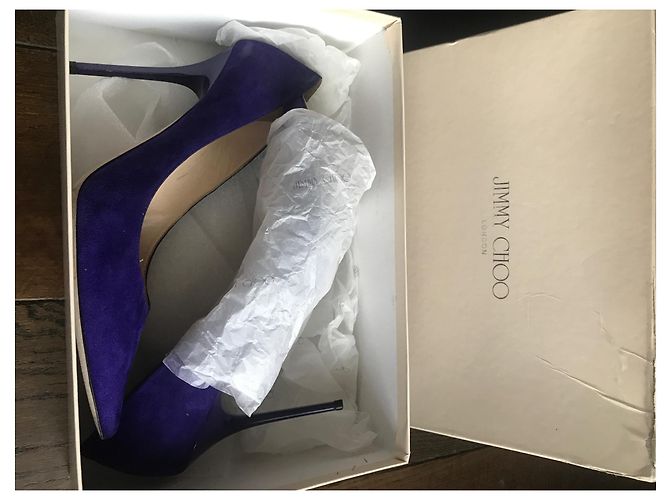 Jimmy Choo Abel Suede Courts Porpora - vista 3
