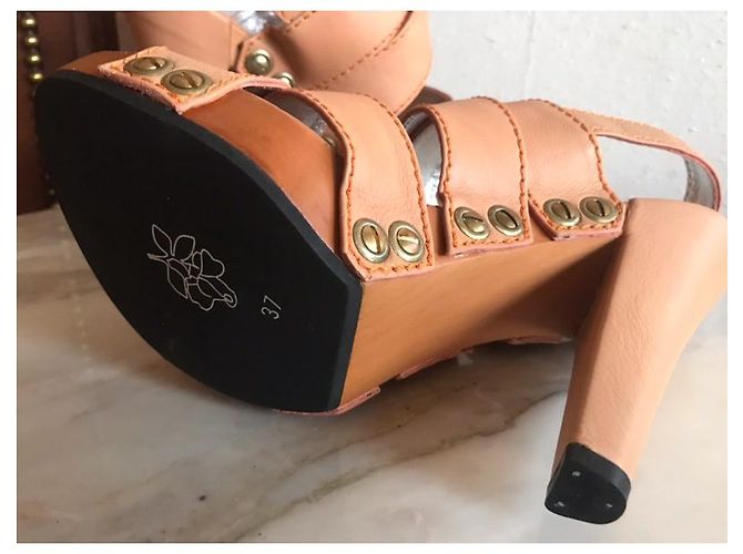 Sandali Free Lance in pelle beige e arancio 37 Arancione - vista 5