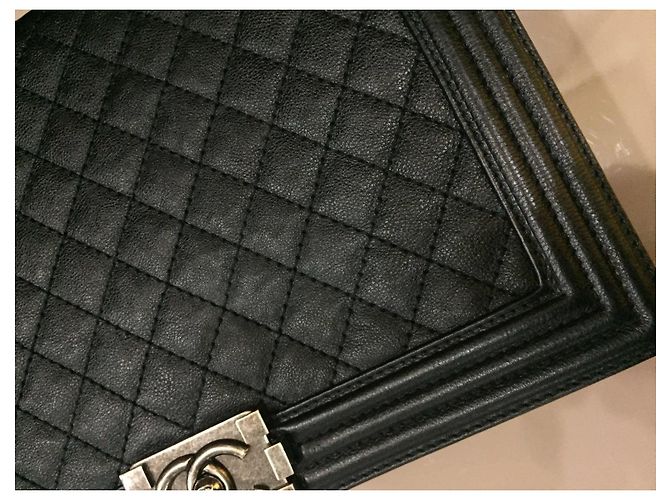 Borsa a mano Chanel Boy in agnello nero - vista 8