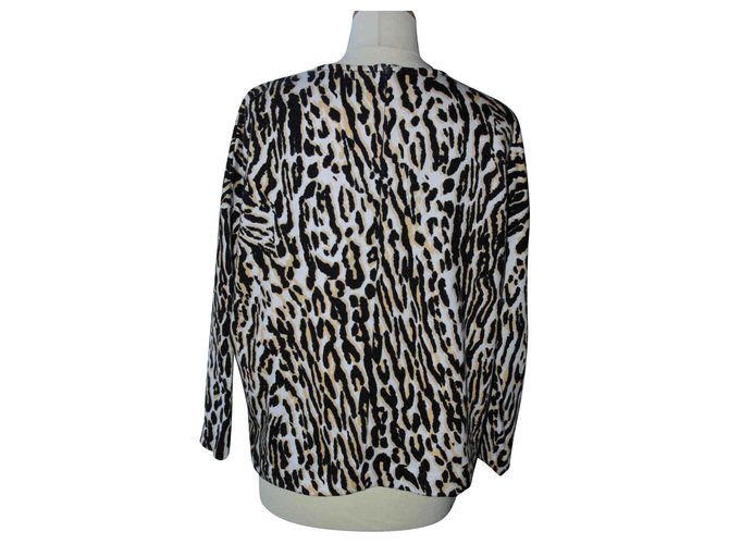 Sudadera Maje Leopard Top Negro Blanco Beige Algodón - vista 2
