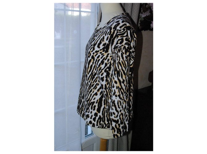 Sudadera Maje Leopard Top Negro Blanco Beige Algodón - vista 3
