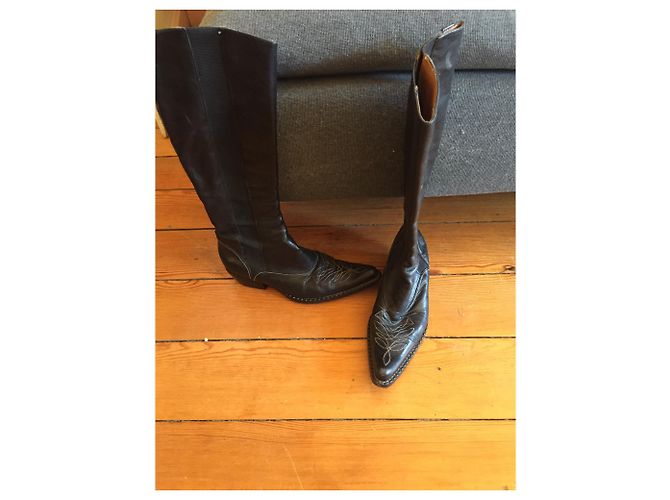 Botas Santiag Free Lance de piel negra Negro - vista 2