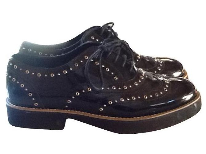 Scarpe Derby Hogan in pelle e vernice nera 36 Nero - vista 2