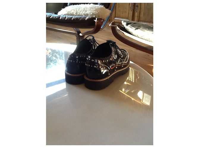 Scarpe Derby Hogan in pelle e vernice nera 36 Nero - vista 3