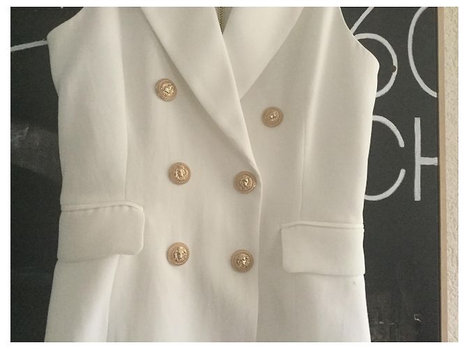 Autre Marque Weißes Kleid aus Polyester Größe M - Ansicht 4
