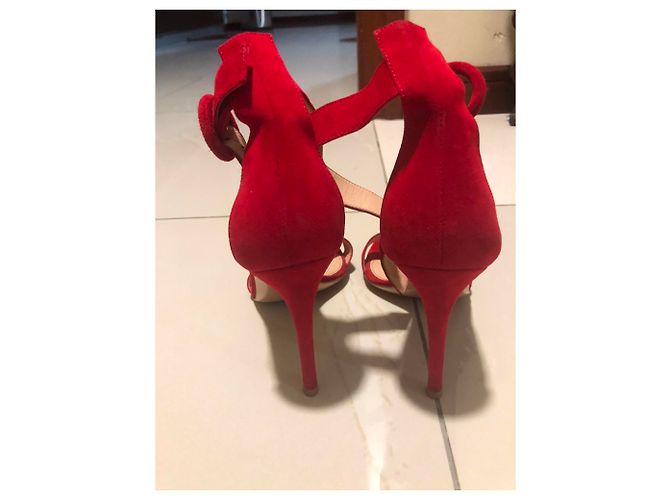 Sandali Gianvito Rossi Portofino Nubuck Rosso - vista 4