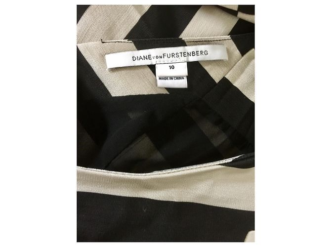 Diane Von Furstenberg Kathleen gestreiftes Etuikleid schwarz grau - Ansicht 3