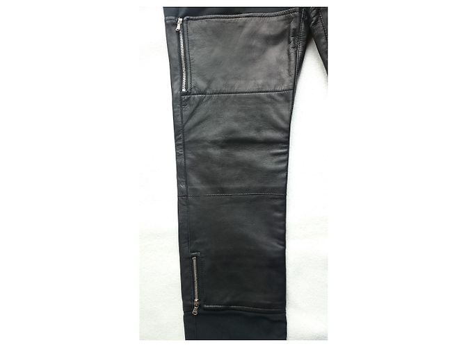 3.1 Phillip Lim Lederhose, Größe US 2 (XS) Schwarz - Ansicht 2