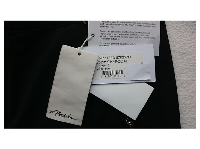 3.1 Phillip Lim Lederhose, Größe US 2 (XS) Schwarz - Ansicht 3
