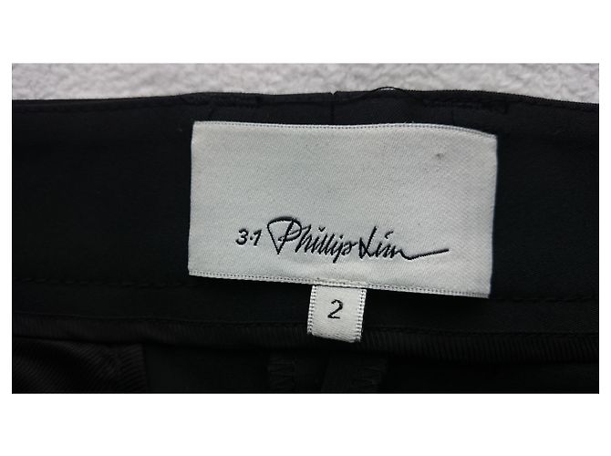 3.1 Phillip Lim Lederhose, Größe US 2 (XS) Schwarz - Ansicht 4