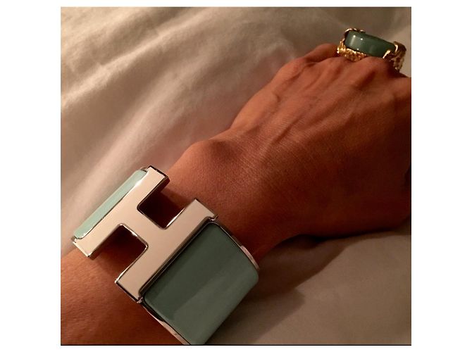 Hermès Braccialetto clic '' H '' XL Blu chiaro - vista 9