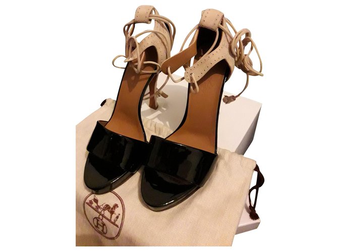 Hermès Sandalen Schwarz Beige - Ansicht 2