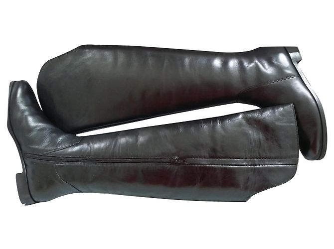 Autre Marque Botas altas Högle de piel negra Negro - vista 2
