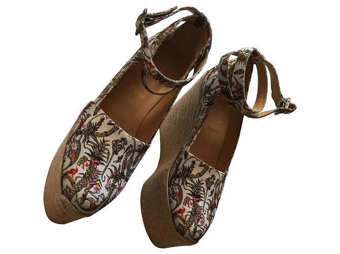 Christian Louboutin sneaker style - Camargue style pattern on printed fabrics Beige - view 2