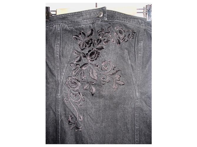 Philosophy Di Alberta Ferretti Trägerloses, besticktes Jeanskleid Schwarz - Ansicht 5