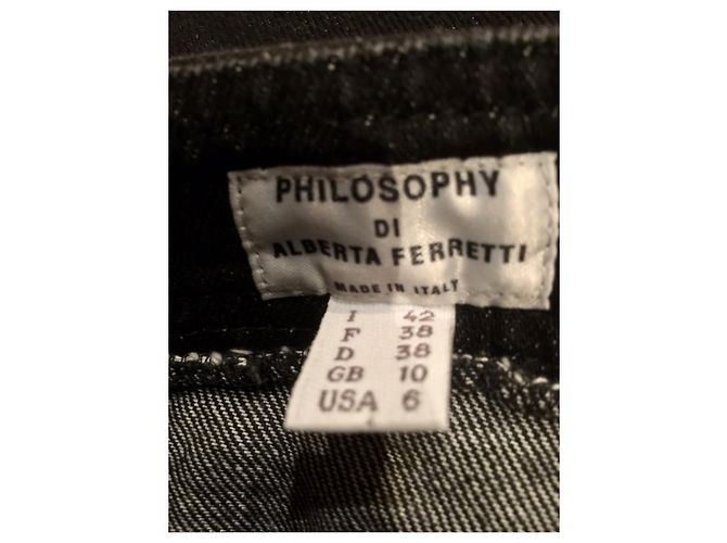 Philosophy Di Alberta Ferretti Trägerloses, besticktes Jeanskleid Schwarz - Ansicht 7