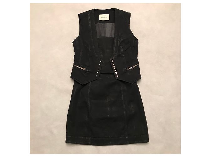 Vestido Bustier y Chaleco Pierre Balmain Negro Algodón - vista 5