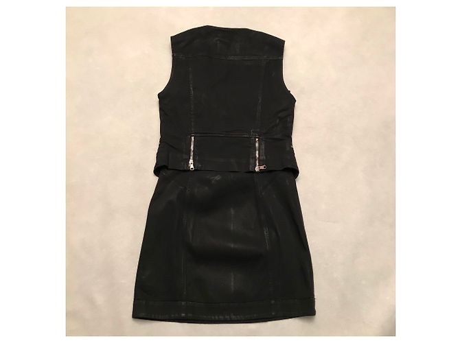 Vestido Bustier y Chaleco Pierre Balmain Negro Algodón - vista 6