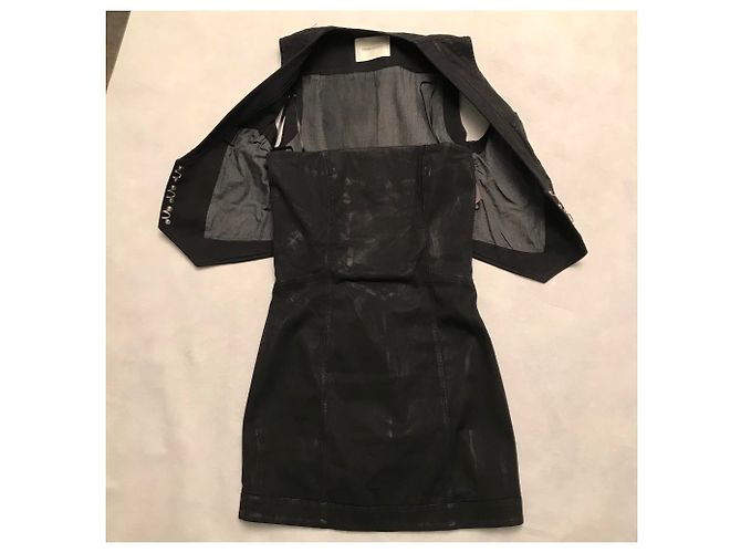 Vestido Bustier y Chaleco Pierre Balmain Negro Algodón - vista 7