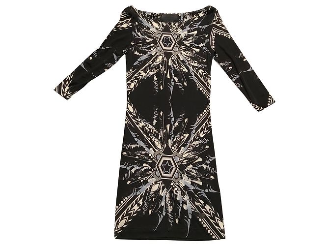 Philipp Plein Kleid Schwarz aus Viskose Mehrfarben - Ansicht 2