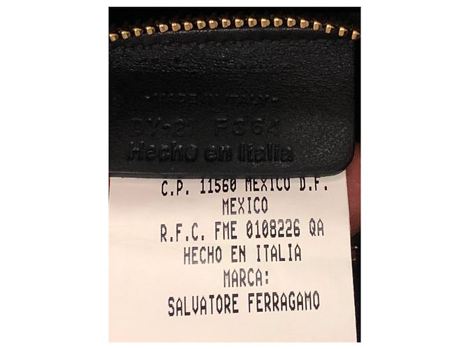 Borsa Salvatore Ferragamo Mini Flamma Nera e Oro Nero - vista 7