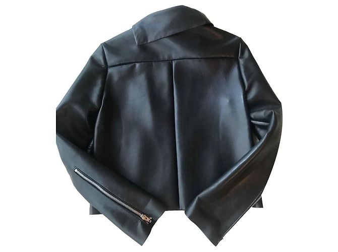 Céline Lederjacke Lammfell Schwarz - Ansicht 2