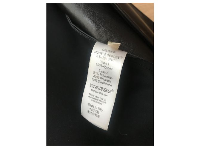 Céline Lederjacke Lammfell Schwarz - Ansicht 5