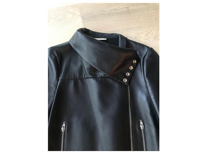 Céline Lederjacke Lammfell Schwarz - Ansicht 6