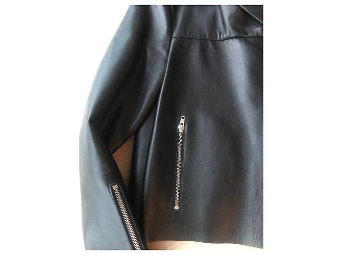 Céline Lederjacke Lammfell Schwarz - Ansicht 7