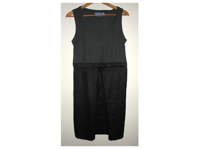 Abito in raso nero e grigio Simply Vera Vera Wang - vista 3