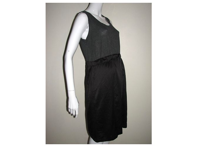 Abito in raso nero e grigio Simply Vera Vera Wang - vista 4