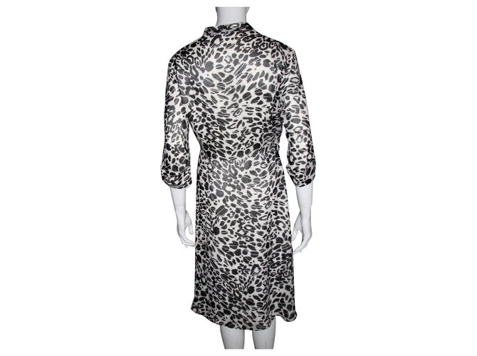 Escada Seidenkleid mit Seidenfutter Schwarz Weiß - Ansicht 2
