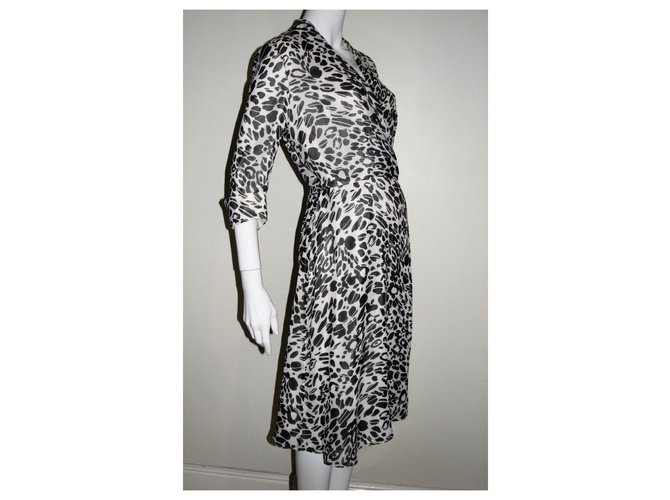 Escada Seidenkleid mit Seidenfutter Schwarz Weiß - Ansicht 3