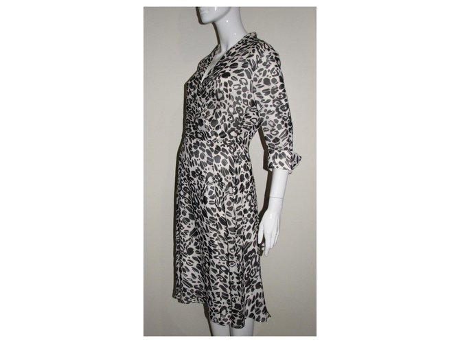 Escada Seidenkleid mit Seidenfutter Schwarz Weiß - Ansicht 5