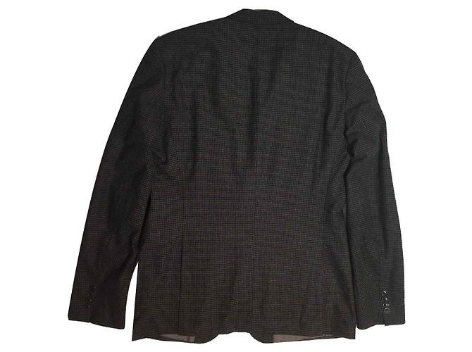 Hugo Boss Blazer Grau Gingham Wolle Anthrazitgrau - Ansicht 2